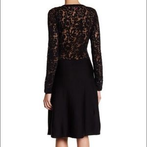 VINCE CAMUTO Lace Contrast Flare Dress